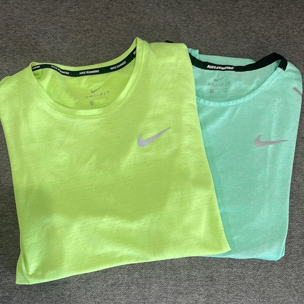 2 nike dri-fit running shirts